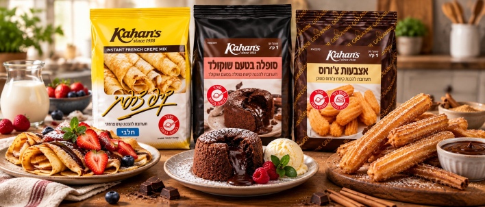 קינוחים מיוחדים עם Kahan's: סופלה שוקולד, קרפ צרפתי וצ'ורוס
