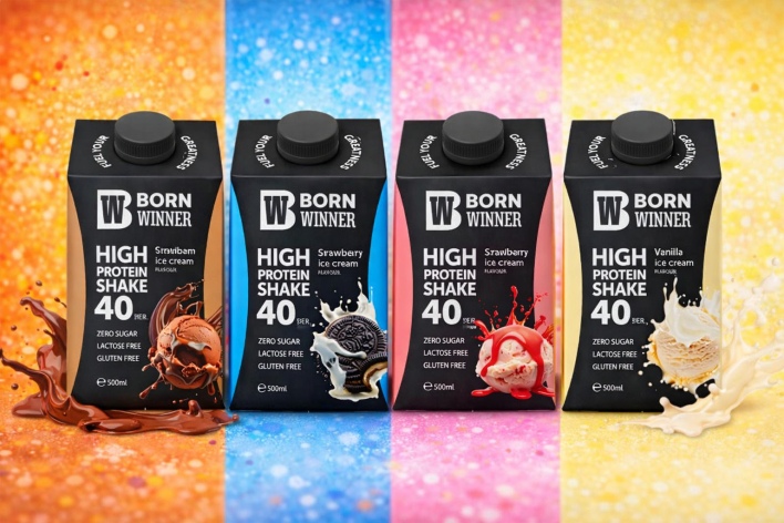 משקה חלבון Born Winner עם 40 גרם חלבון – ללא סוכר וללא לקטוז