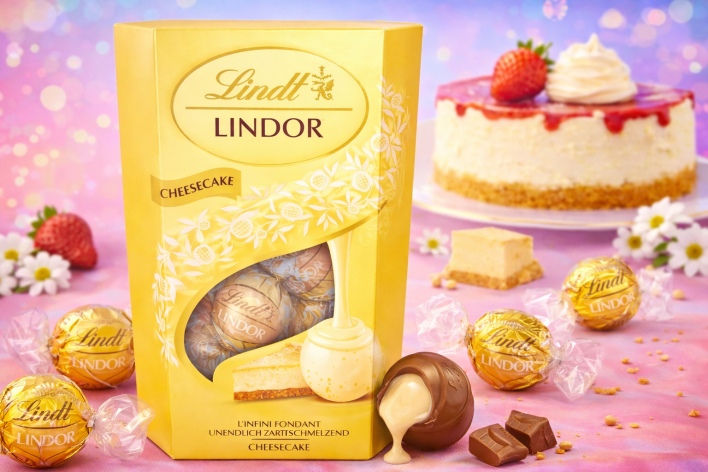 לינדור לינדט בטעם עוגת גבינה – פרליני שוקולד חלב מפנקים ב-CandyMall