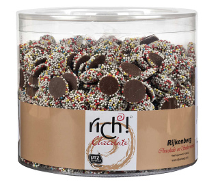 כפתורים מיני - חלב במזרה צבעוני 1 ק