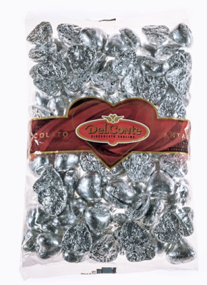 לבבות שוקולד דלקונטה כסף 1 ק