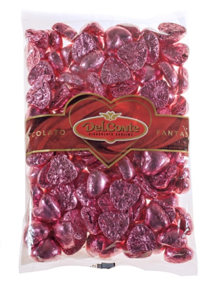 לבבות שוקולד דלקונטה ורוד 1 ק