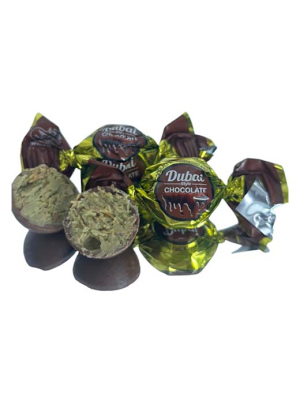 פרליני שוקולד דובאי חלב במילוי פיסטוק וקדאיף 500 גרם