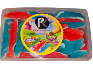 PK גומי ג'לי נחשים צבעוניים - מארז משפחתי 1080g - אדום כחול