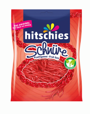 hitschies סוכריות גומי בצורת חבלים בטעם תות 125g