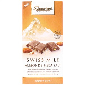 שמרלינג - טבלת שוקולד חלב עם שקדים , 100G