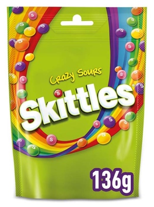 Skittles סקיטלס חמוץ בטעם פירות 136g