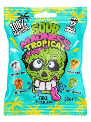 Sour Madness Crush - סוכריות חמוצות אקסטרים בטעמים טרופים 60g