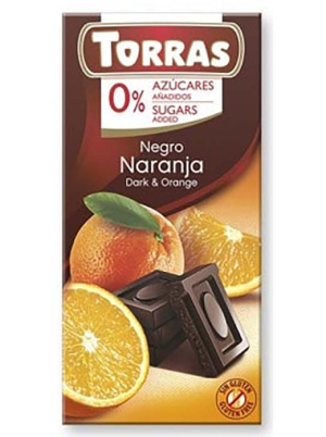 Torras - שוקולד מריר בתוספת תפוז ללא סוכר 125g