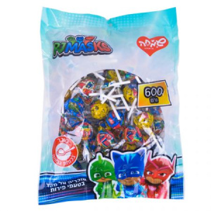 מארז סוכריות על מקלבטעמי פירות כוח פי ג'יי 50 יח' 600 גר'