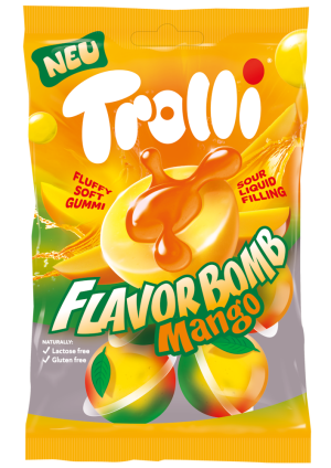 טרולי - גומי בטעם מנגו במילוי סוכריה נוזלית חמוצה 75g