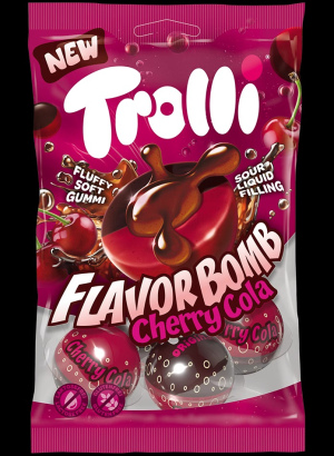 טרולי - גומי במילוי מיץ בטעמי דובדבן וקולה 75 גרם