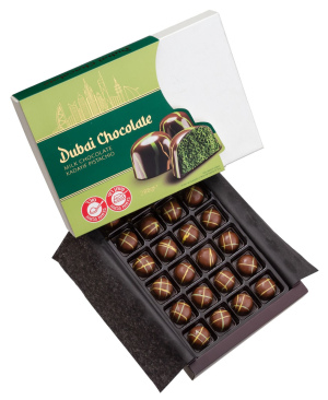 בונבוניירה שוקולד דובאי חלב ממולא פיסטוק וקדאיף 288 גרם