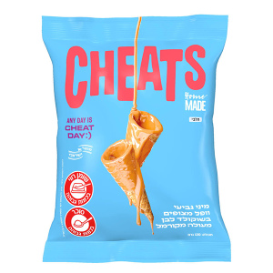 מיני גביעי וופל מצופים בשוקולד לבן מקורמל 120 גרם