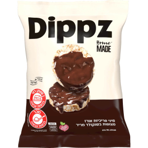 Dippz פריכיות אורז בציפוי שוקולד מריר 70 גרם