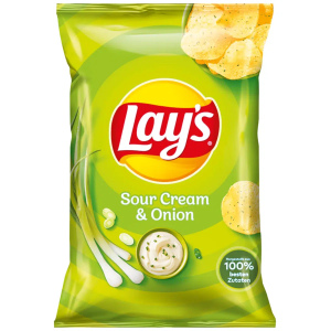 Lay's צ'יפס בטעם שמנת ובצל ירוק 150g