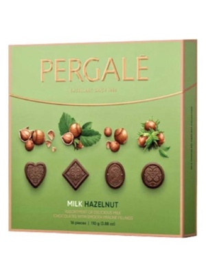 בונ' פרליני שוקולד חלב וקרם אגוזי לוז 110g  - PERGALE