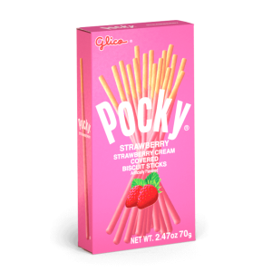 Pocky - פוקי מקלות ביסקוויט עם ציפוי בטעם תות שדה , 45G