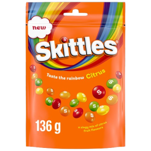 Skittles סקיטלס פירות הדרים טבעוני 136 גרם