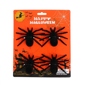 האלווין - קישוט פלסטיק עכבישים 4 יח'