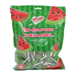 מארז סוכריות על מקל 12 גר' אבטיח 50 יח' 600 גרם