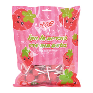 מארז סוכריות על מקל 12 גר תות שדה 50 יח' 600 גרם