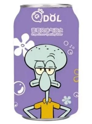 QDol – משקה מוגז ספונג'בוב בטעם ענבים 330ml