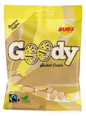 טרנד הגומי השוודי - באבס גודי סוויט אובלס בטעם בננה טופי 