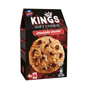 עוגיות קינג'ס רכות שוקו צ'יפס - שבבי שוקולד חלב 160 גרם