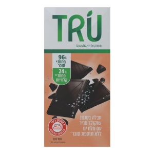 Tru – טבלת שוקולד מריר מלח ים לל״ס 100 גרם