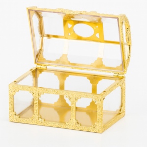 תיבת אוצר קטנה זהב לחנוכה - למטבעות וממתקים