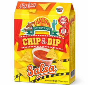 מארז נאצ'וס עם מטבל סלסה 150 גרם