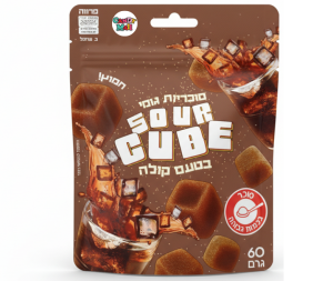 קוביות סוכריות גומי בטעם קולה חמוץ 60 גרם