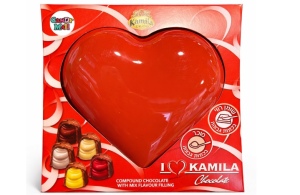 שוקולד לב במילוי פרלינים בטעמים שונים