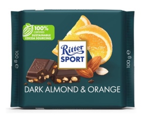 ריטר ספורט שוקולד מריר עם שקדים ותפוז