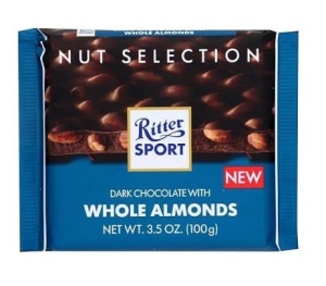ריטר ספורט טבלת שוקולד מריר שקדים שלמים