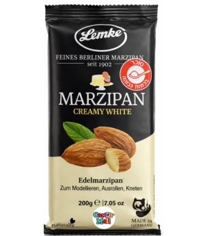 למקה מרציפן איכותי בציפוי שוקולד לבן 200 גרם