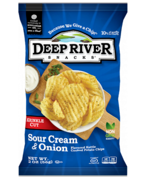 דיפ ריבר צ'יפס בטעם שמנת ובצל 141 גרם