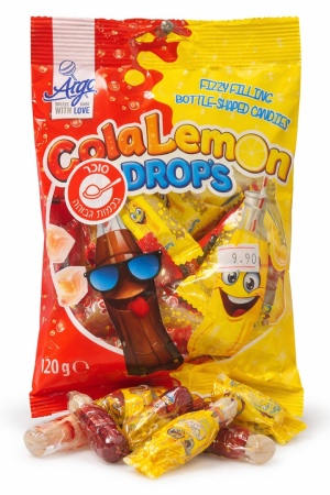 סוכריות בקבוקי קולה ולימון ממולאות בטעם תוסס