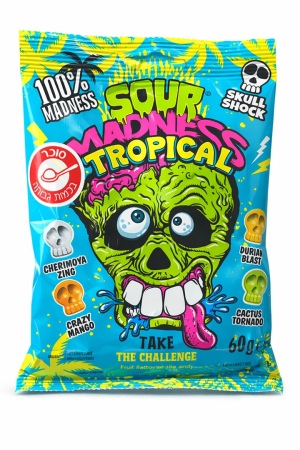 סאוור מדנס סוכריות קשות חמוצות בטעמי פירות טרופיים