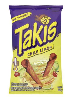 Takis טאקיס חטיף טורטייה מגולגל חריף בטעם צ'ילי ולימון ‎280 גרם