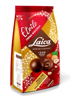 Laica לייקה Etoile פרליני שוקולד חלב במילוי קרם אגוזי לוז ‎90 גרם
