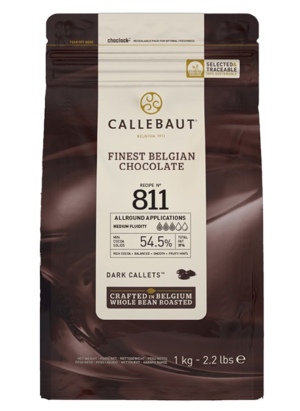 שוקולד מריר Callebaut 811 54.5% קליברים לאפייה והמסה 1 ק