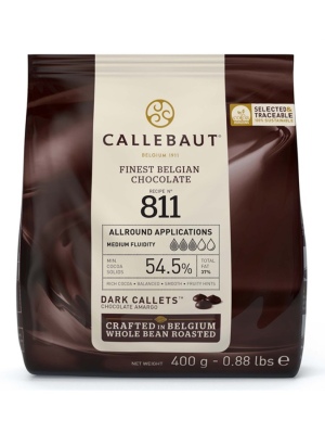 שוקולד מריר Callebaut 811 54.5% קליברים לאפייה והמסה 400 גרם