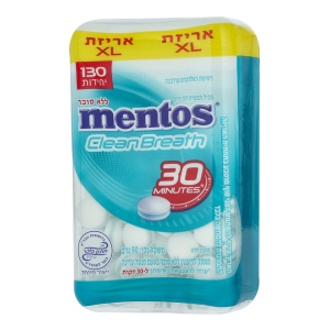 מנטוס סוכריות מנטוס בטעם מנטה עדינה ללא סוכר 90 גרם XL