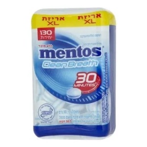מנטוס סוכריות מנטוס בטעם מנטה ללא סוכר 90 גרם XL