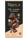 Bianca ביאנקה שוקולד מריר 72% עם שקדים 100 גרם