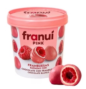 Franui -  פראנוי פטל קפוא מצופה שוקולד חלב ולבן 150 גרם