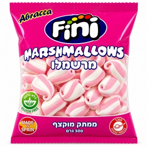 פיני מרשמלו כובע ורוד לבן 500 גרם