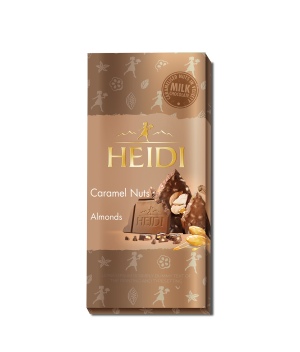 HEIDI היידי שוקולד חלב עם שקדים מקורמלים 80 גרם